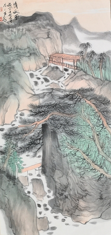 青年艺术家  刘伶伶 四条屏山水