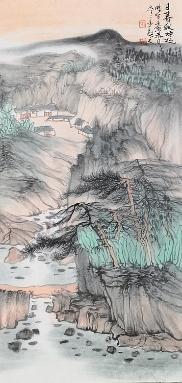 青年艺术家  刘伶伶 四条屏山水