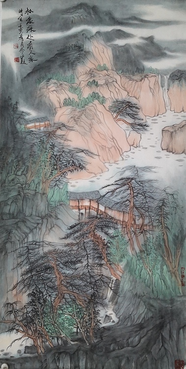 青年艺术家  刘伶伶 《林泉深处有人家》精品山水