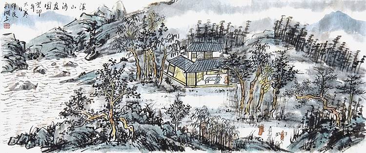 浙江美协会员·盐城书画院副院长 王仲良《溪山访友图》