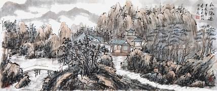 浙江美协会员·盐城书画院副院长 王仲良《秋山隐逸》
