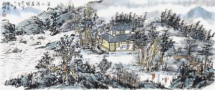 浙江美协会员·盐城书画院副院长 王仲良《溪山访友图》
