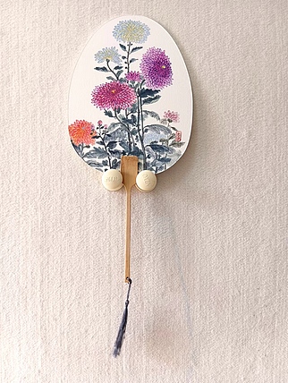 砚沐 紫菊扇面