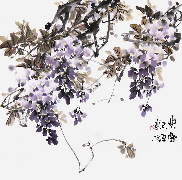 中国美术家协会会员 彭柯《紫雪》花鸟 68 69