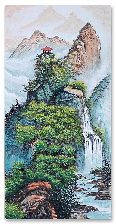 云海松涛 青绿山水四条幅