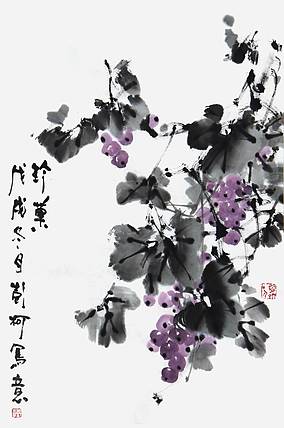 中国美术家协会会员 彭柯《珍果》花鸟 69 46
