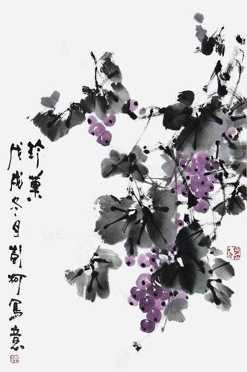 中国美术家协会会员 彭柯《珍果》花鸟 69 46
