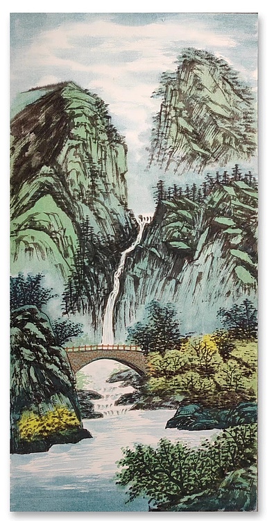 云海松涛 青绿山水四条幅