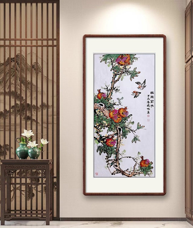 高晓林 （4666）国家一级美术师，江苏省美协会员《榴开百子》