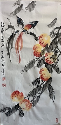 佟广伟 〈福寿康宁〉省市美协会员，张大千第四代传人。