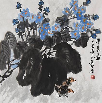 宁夏美协副主席·中美协、中书协会员 雍进成《早春图》