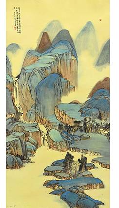职业画家 曾江《高山落涧》山水 136 67
