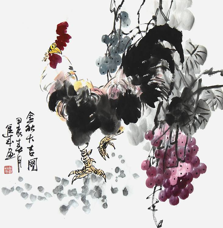 宁夏美协副主席·中美协、中书协会员 雍进成《金秋大吉图》