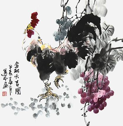 宁夏美协副主席·中美协、中书协会员 雍进成《金秋大吉图》