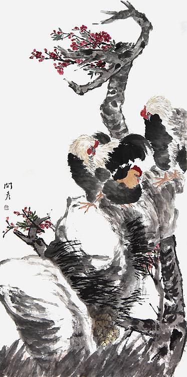 中美协会员 工笔画协会会员 阎彦《祥和》花鸟 137 69