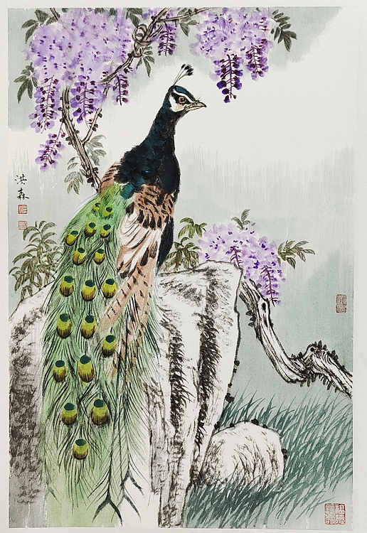 中国美术家协会会员 洪森 精品花鸟