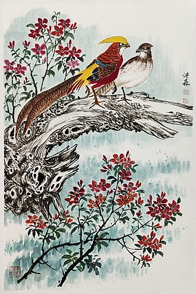 中国美术家协会会员 洪森 精品花鸟