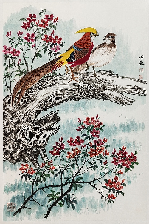 中国美术家协会会员 洪森 精品花鸟