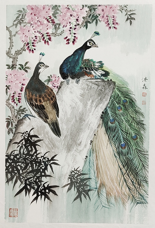 中国美术家协会会员 洪森 精品花鸟