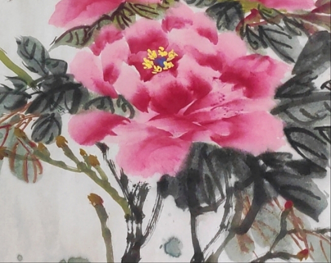 高洁 四尺斗方写意牡丹