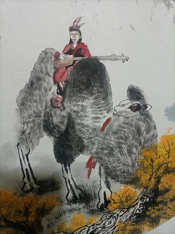 蒲玉莲 《醉春图》  新疆国学书画院副院长