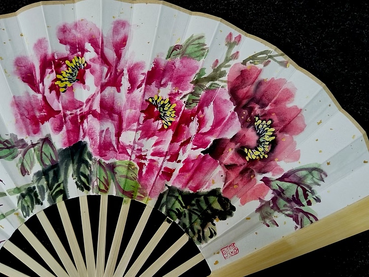 当代著名书画家 醉墨 朱毅江牡丹国画《花开富贵》
