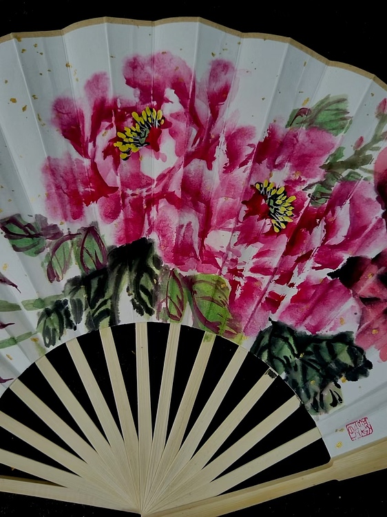 当代著名书画家 醉墨 朱毅江牡丹国画《花开富贵》