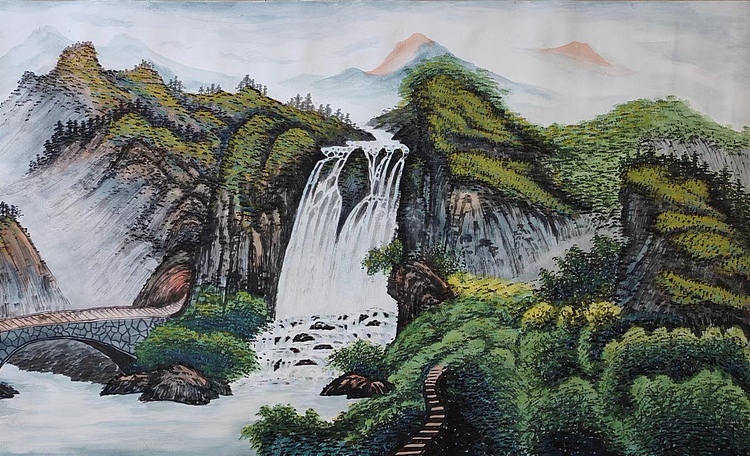 云海松涛 大幅山水画