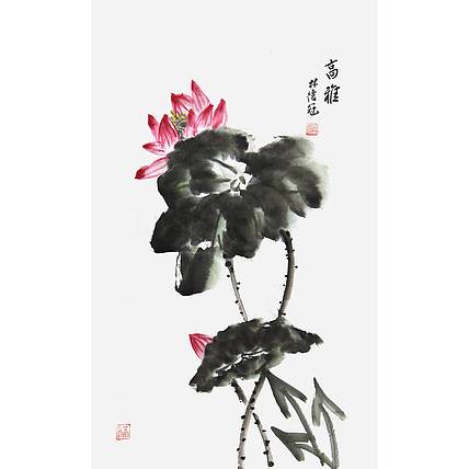 中美协会员 林德冠《高雅》花鸟 96 59