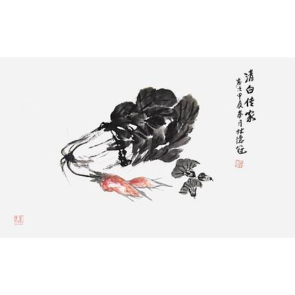 中美协会员 林德冠《清白传家》花鸟 96 59