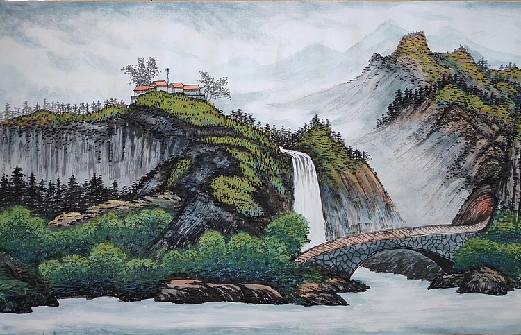 云海松涛 大幅山水画