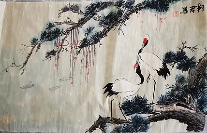 范彩君 松鹤，57x39cm