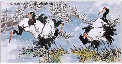 高晓林 （4709）江苏省美协会员，国家一级美术师《梅鹤同春》
