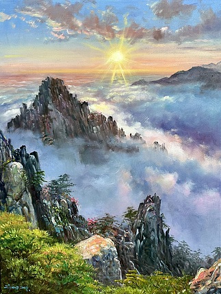 梁峰 黄山日出