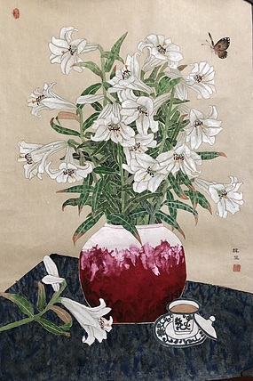 雪中寒蕊 花瓶花卉