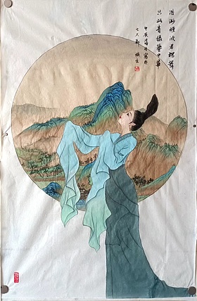 青年书画家 七汐 原创作品只此青绿