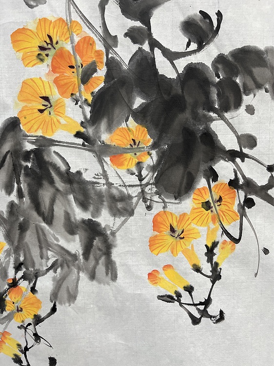 江苏省花鸟画研究会会员  邵红艳 凌霄花
