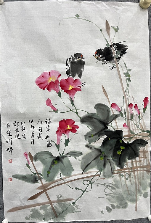 江苏省花鸟画研究会会员  邵红艳 牵牛花
