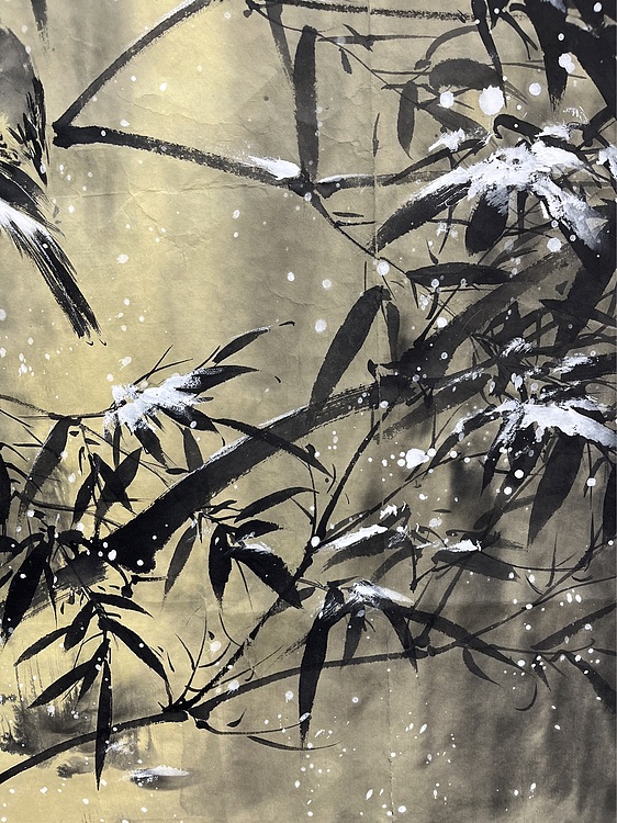 江苏省花鸟画研究会会员  邵红艳 雪竹