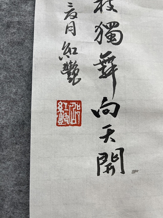江苏省花鸟画研究会会员  邵红艳 高枝独舞向天开