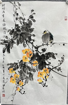 江苏省花鸟画研究会会员  邵红艳 凌霄花