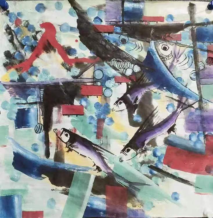 著名画家石齐学生 何金雨 精品国画