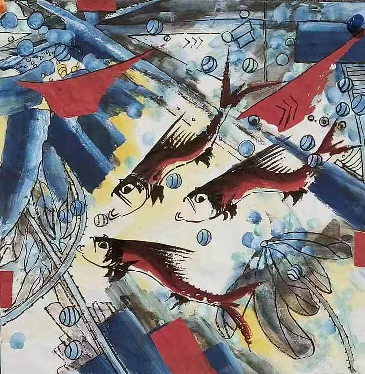 著名画家石齐学生 何金雨 精品国画