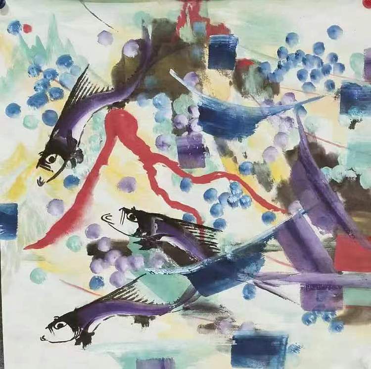 著名画家石齐学生 何金雨 精品国画