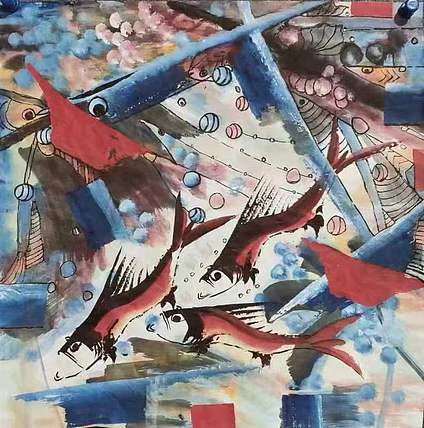 著名画家石齐学生 何金雨 精品国画