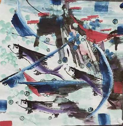 著名画家石齐学生 何金雨 精品国画