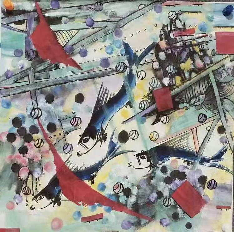 著名画家石齐学生 何金雨 精品国画