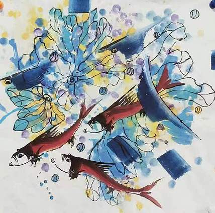 著名画家石齐学生 何金雨 精品国画
