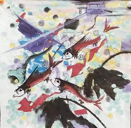 著名画家石齐学生 何金雨 精品国画