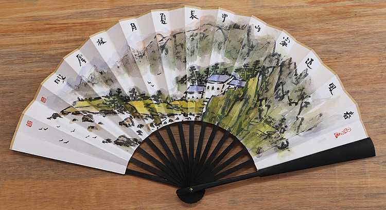 （带合影）中国美协会员 林厚成 精品折扇